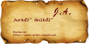 Jurkó Anikó névjegykártya